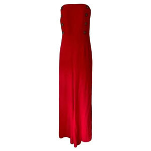 Forever 21 Red Jumpsuit Plus 2X Red Strapless Wide Split Leg Zip Back Party Date